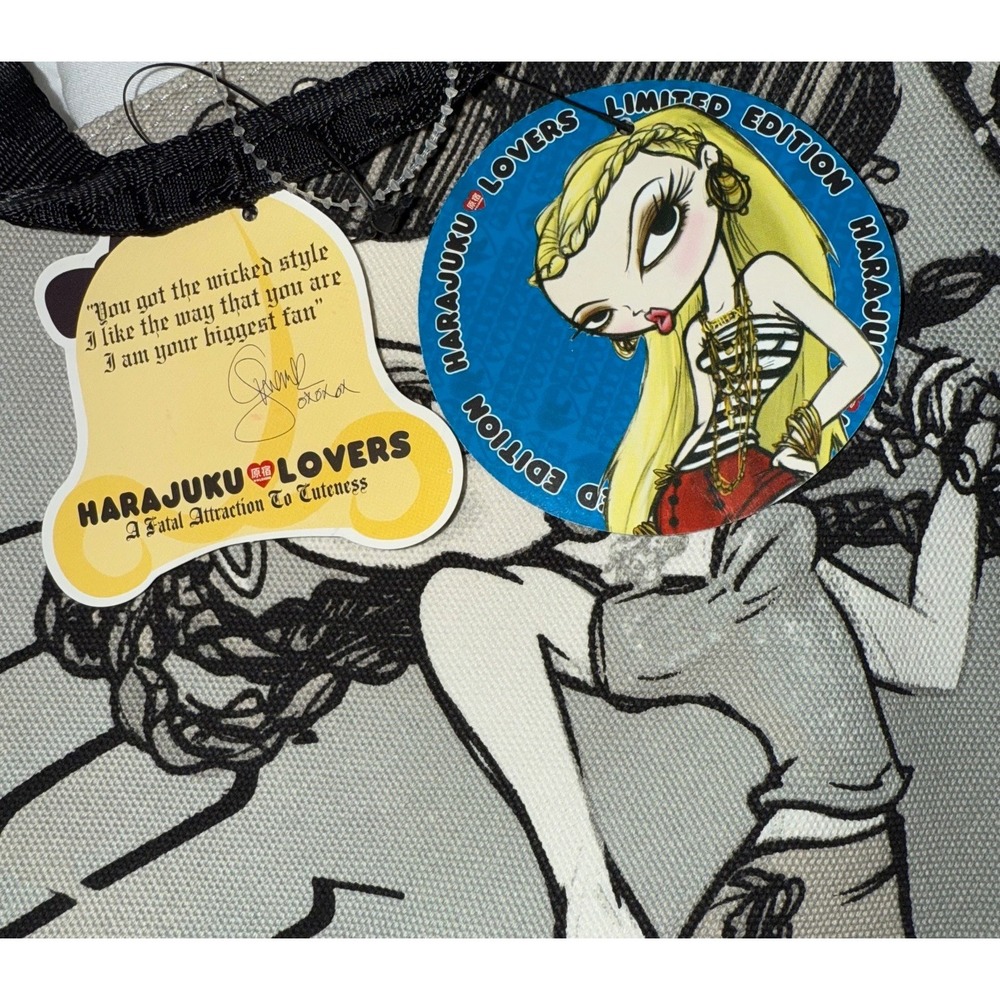 NWT VINTAGE Y2K Harajuku Lovers Gwen Stefani Baby  Canvas Shoulder Bag Purse - Picture 5 of 7